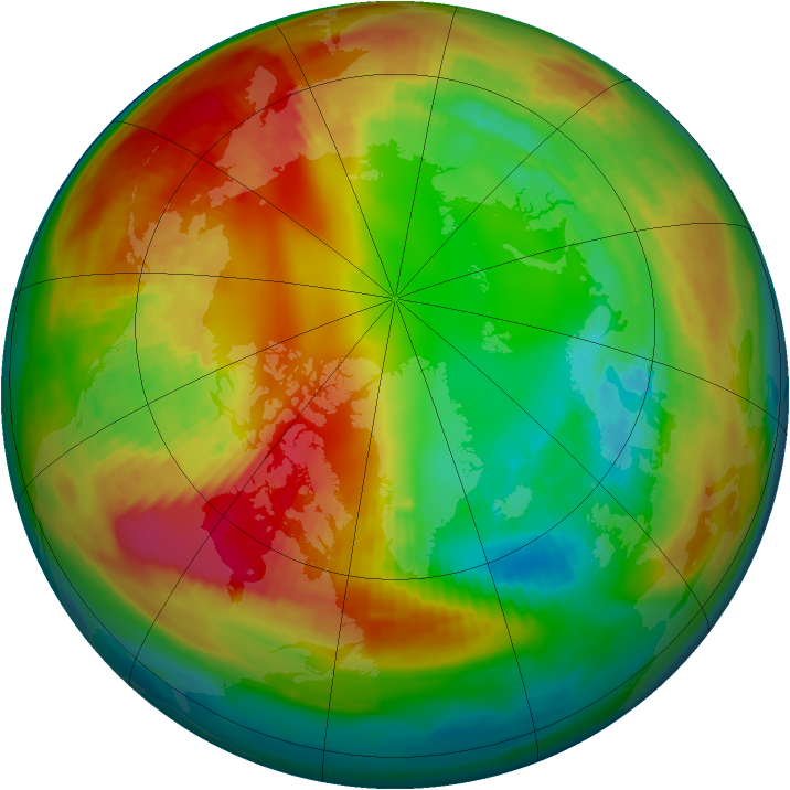 Arctic ozone map for 08 February 1986